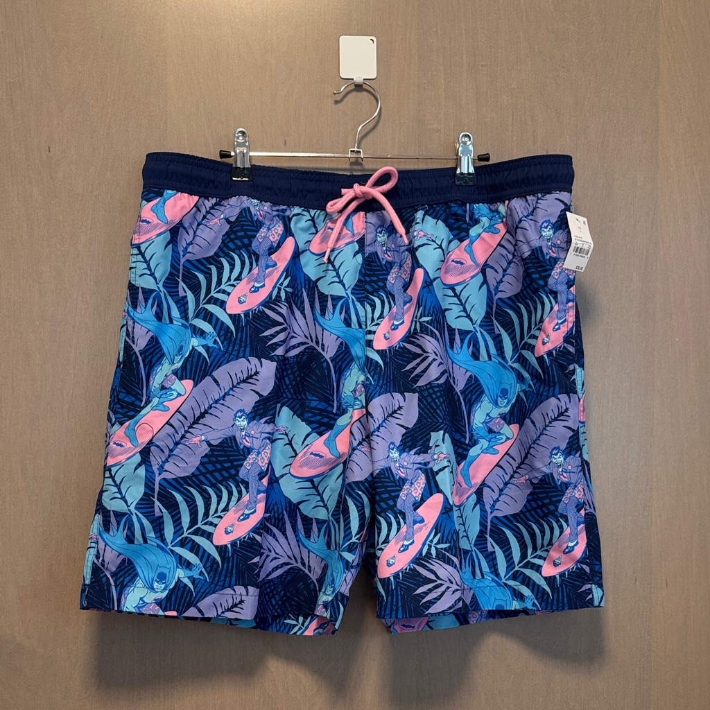 Nwt Batman L Joker Colorful Surf Print Swim Shorts